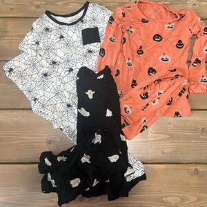 Kyte BABY Kids Matching Halloween Pajama Set - White, Black, Orange